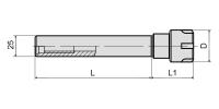 C25-ER20M-060 Патрон цанговый с цилиндрическим хвостовиком